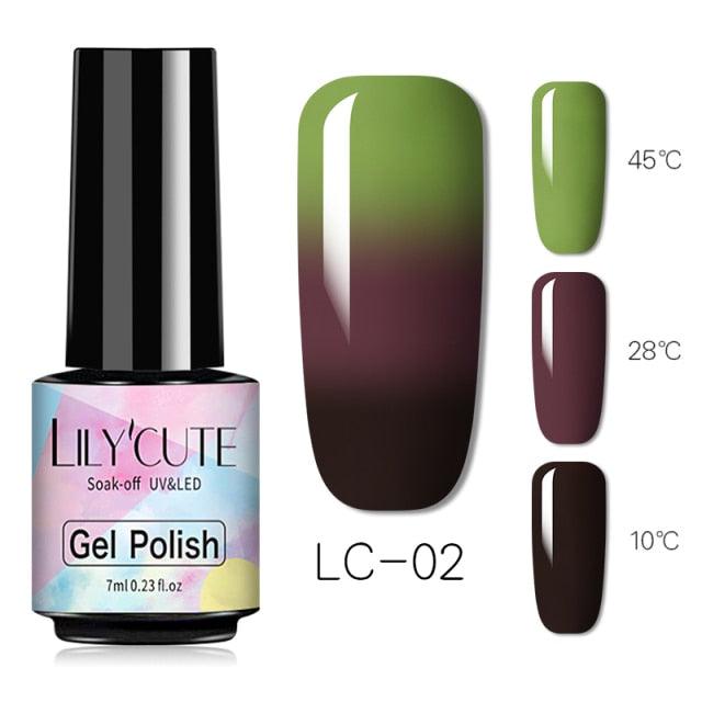 New 2022Fashion  Womens 3-layers Color Changing Gel Nail Polish Long Lasting UV Chameleon Popular Colorful Design For Womens and Girls