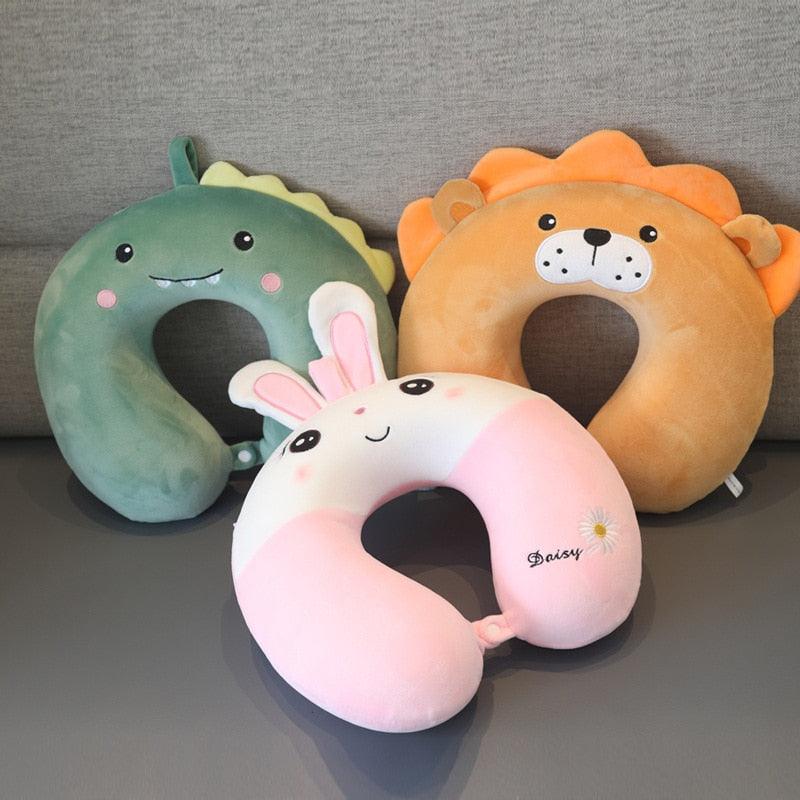 New Animal Memory Cotton U-shaped Pillow Car Neck Pillow Noon Rest Pillow Plane Travel PillowKids Neck  Travel Pillows Cute U-Shaped Animal Pillow for Cars Planes Boys Girls Child Gift Ideas