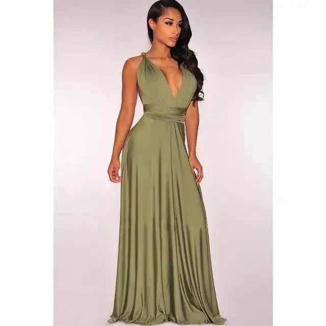 New Fashion Boho Women Multiway Wrap Convertible Maxi Club Red Dress Bandage Long Dress Party Dresses For Women