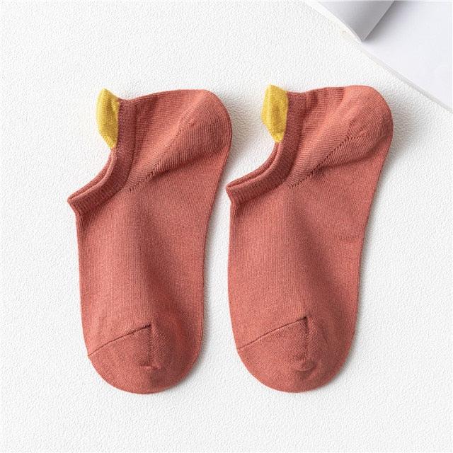 Unix Socks for Women's Pure Cotton Candy-Colored Cartoon Short Socks Heart Casual Animal Funny Socks Cute Short Fun Boat Socks For Men And Women