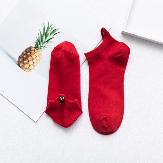 Unix Socks for Women's Pure Cotton Candy-Colored Cartoon Short Socks Heart Casual Animal Funny Socks Cute Short Fun Boat Socks For Men And Women