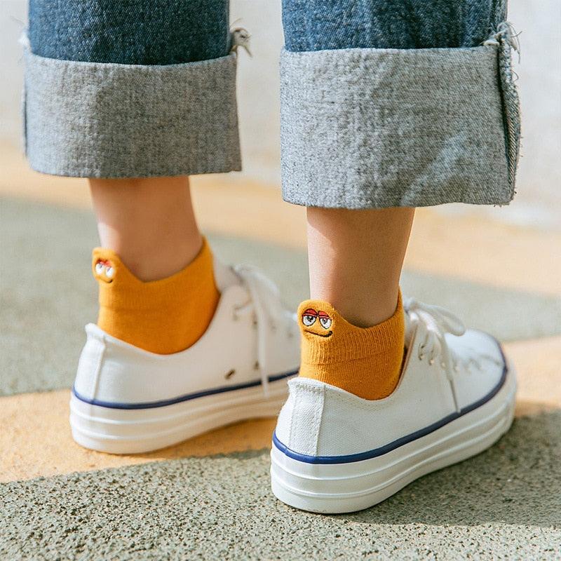 Unix Socks for Women's Pure Cotton Candy-Colored Cartoon Short Socks Heart Casual Animal Funny Socks Cute Short Fun Boat Socks For Men And Women