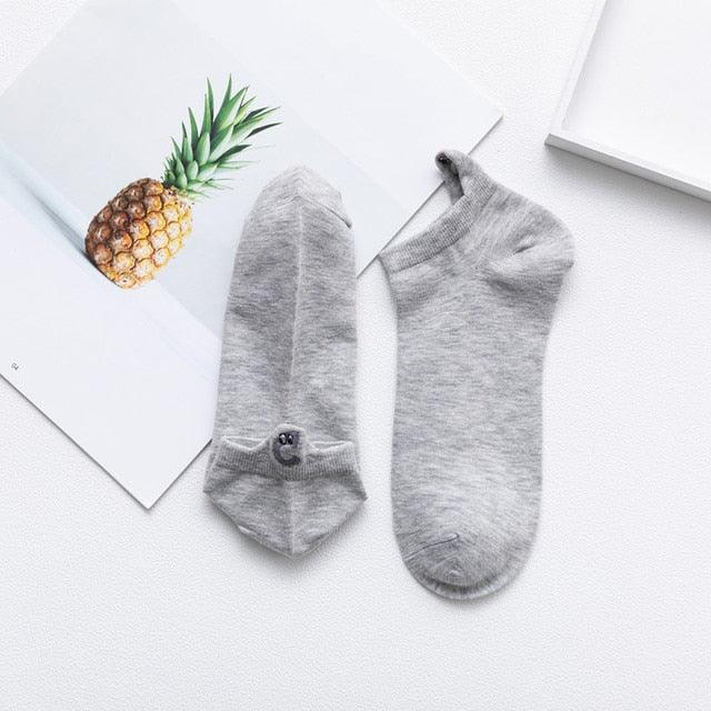 Unix Socks for Women's Pure Cotton Candy-Colored Cartoon Short Socks Heart Casual Animal Funny Socks Cute Short Fun Boat Socks For Men And Women