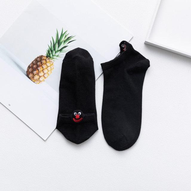 Unix Socks for Women's Pure Cotton Candy-Colored Cartoon Short Socks Heart Casual Animal Funny Socks Cute Short Fun Boat Socks For Men And Women