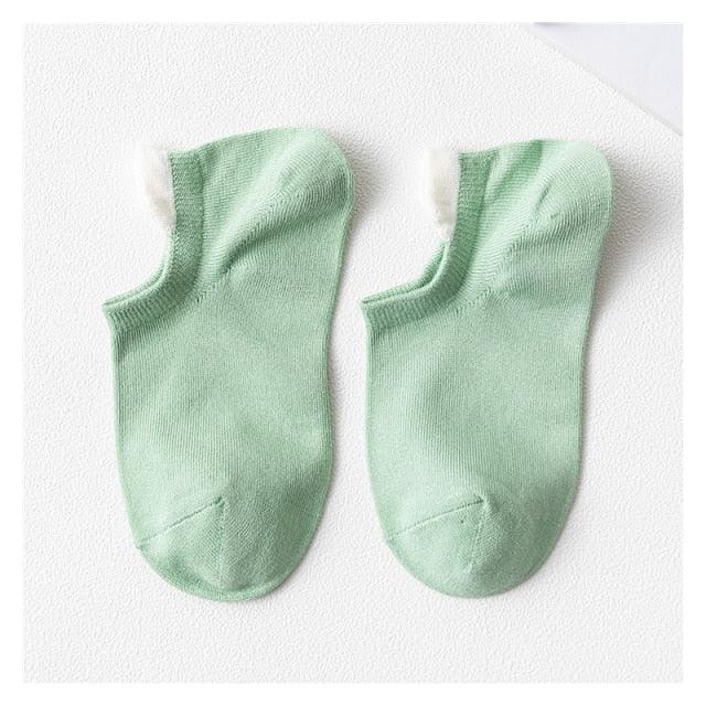 Unix Socks for Women's Pure Cotton Candy-Colored Cartoon Short Socks Heart Casual Animal Funny Socks Cute Short Fun Boat Socks For Men And Women
