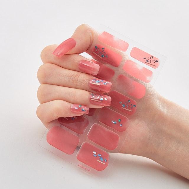 New Year Patterned Nail Decor Nail Polish Nail Art Stickers Full Beauty Sticker for Nails Nail Accessorie Christmas Nail Sticker 3D Nail Art Stickers Decal Slider Template Diy Nail Tool Decorations Nail Art Design Self Adhesive Luxury Designer Nail Sticke