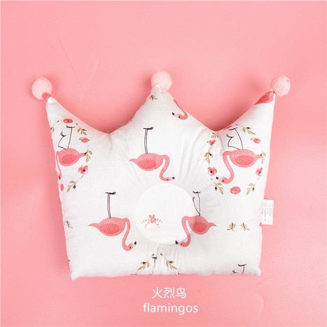 Newborn Baby Shaping Pillow Cute Crown Shape Backrest Cushion Anti-head Correction Bed Neck Support Pillows Baby Pillow Baby Bedding Air Mesh Organic Cotton Soft Baby Pillow Newborn Anti Flat Head Syndrome for Crib Cot Baby Pillow