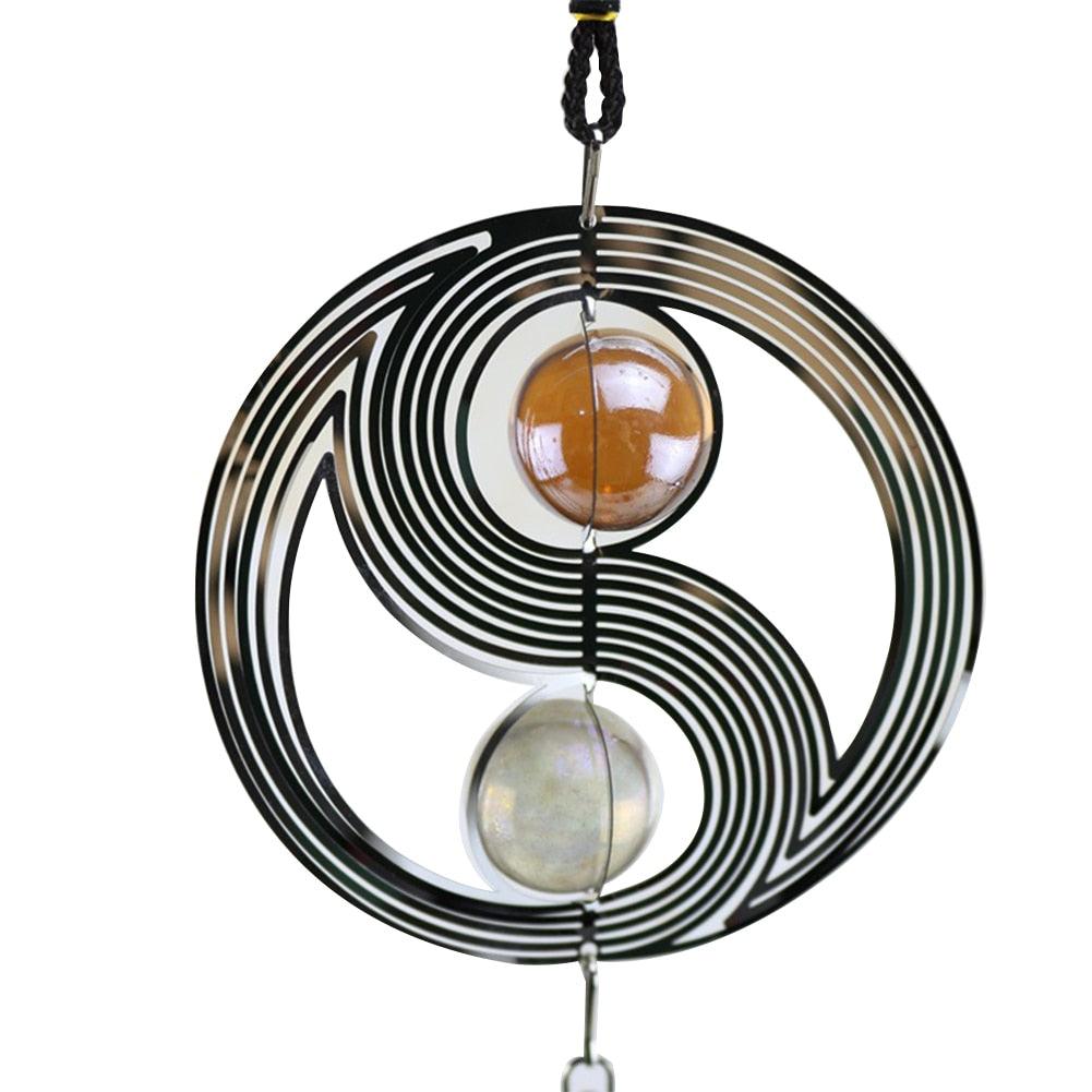 Outdoor Garden Craft Wind Chimes Yinyang With Crystal Ball Pendant Car Tai  Metal Indoor Home Decor Hanging Spinner Spiral Outdoor Gift For mom For Grandma  Decorations Christmas Decor