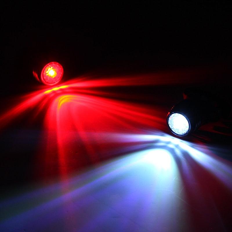Bicycle Rear Light Bike Warning Lamp USB Charge Red White Light Color Safety Headlight Bike Tail Light Rechargeable Ultra Bright Bike Rear Light USB Rechargeable Bike LED Light