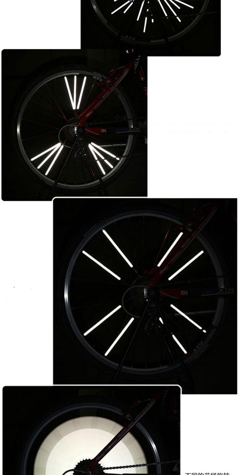 12 Pieces Bicycle Mountain Bike Riding Wheel Rim Spoke Mount Clip Tube Warning Light Strip Reflector Sets Bicycle Spoke Skins Wraps Bicycle Wheel Spoke Reflector Reflective Kids Road Mountain Bike Colorful Wheel Decoration