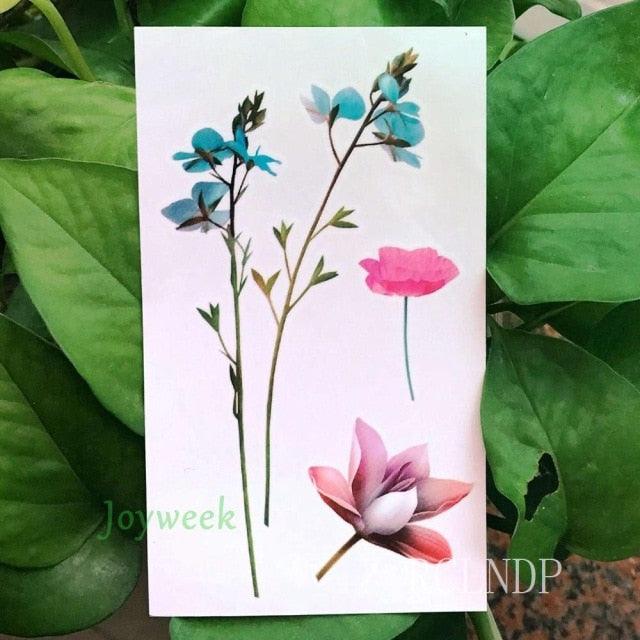 Temporary Tattoos Stickers for Women Muti-Colored Waterproof Roses Tattoo Sticker Black Small Flash Tatoo For  Mens Womens