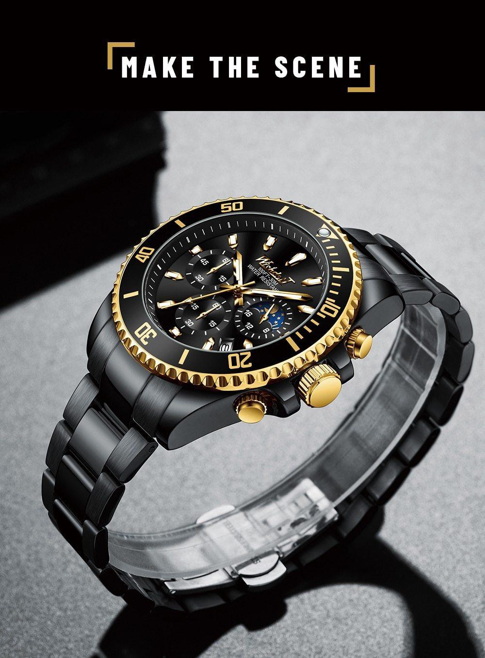 TREND New Men's Elegant Watch Waterproof And Scratch Resistant Stylish Stainless Steel Durable Wrist Watch