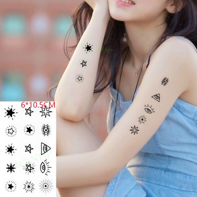 Different Small Waterproof Temporary Tattoo Sticker Cute Tatto Flash Tattoos Small Size Colorful Design for Kids Mens Womens