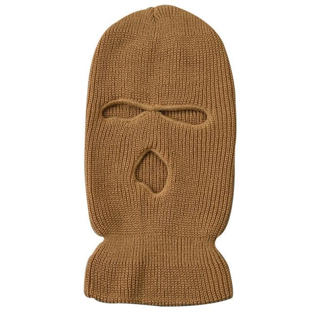 Army Tactical Mask 3 Hole Full Face Mask Ski Mask Winter Cap Balaclava Motorbike Motorcycle Helmet Full Helmet Neck Gaiter, Winter Balaclava Warm Knit Beanie for Outdoor Sports Outdoor Full Face Cover Thermal Ski Mask