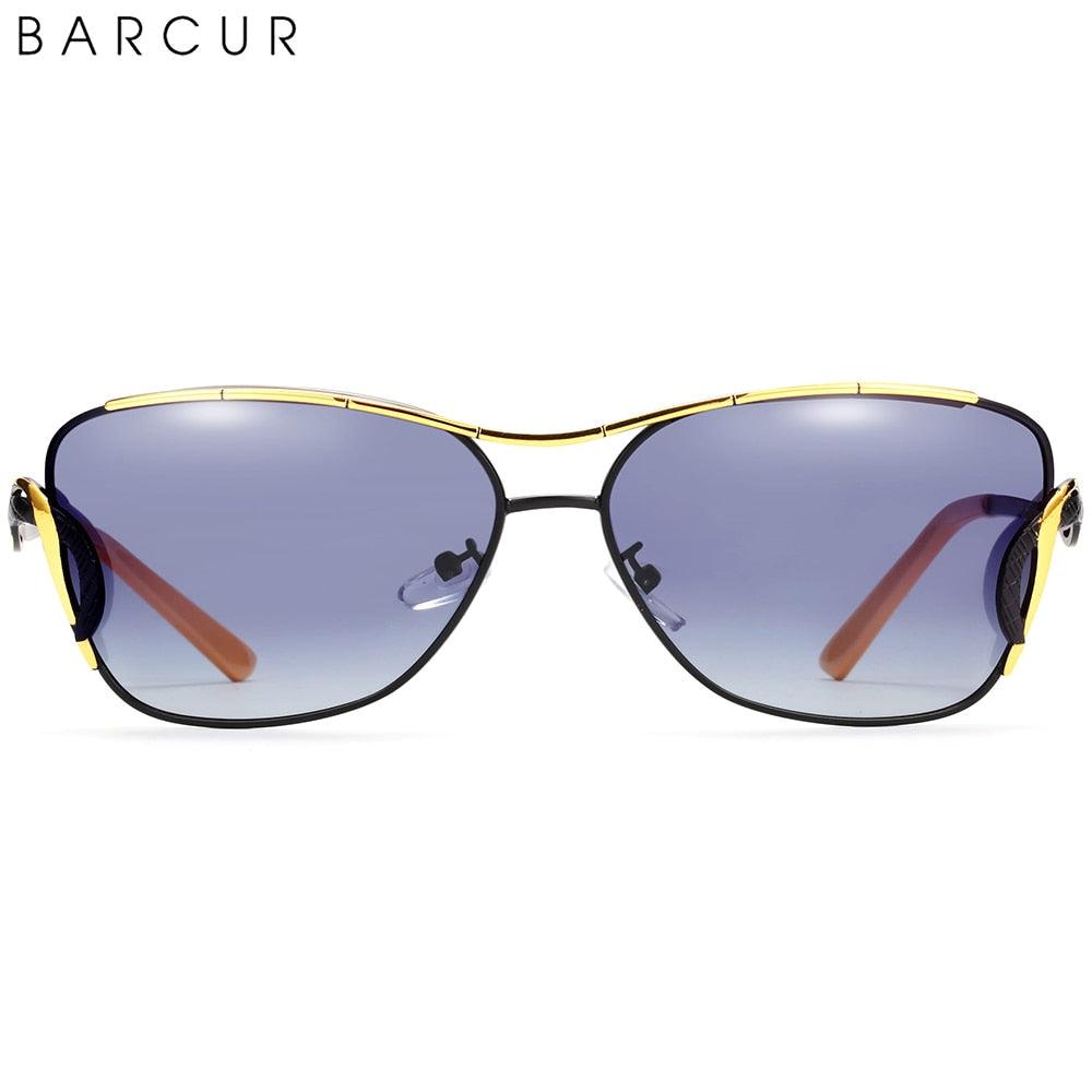 Retro Vintage BARCUR Polarized Sunglasses For Women Gradient Lens Oversized Square Sun Glasses Women Luxury  Eyewear Big Frame Sunglasses for Girl