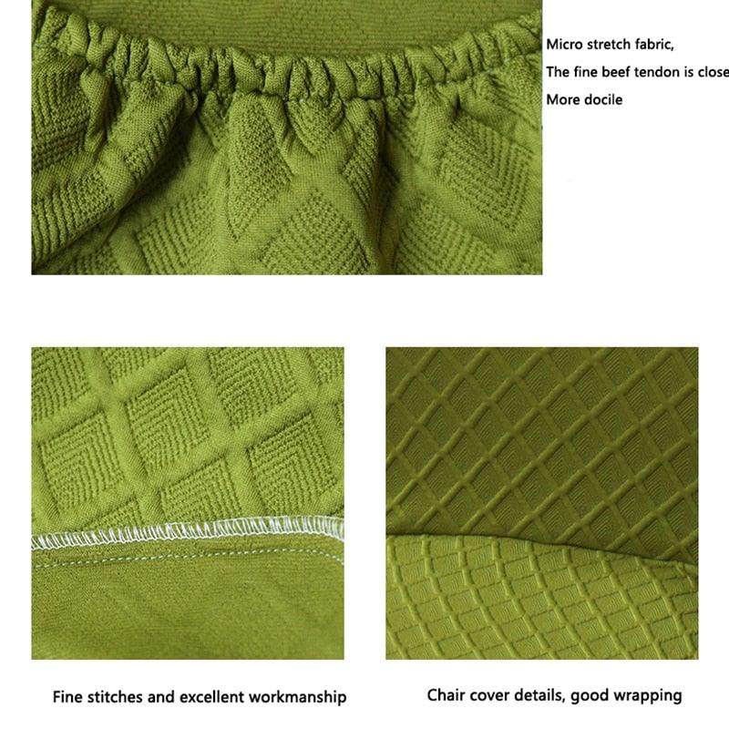Seat Covers for Dining Room Chairs Stretch Round Home Seat Cover Jacquard Spandex Slipcovers Protector Case Chair Cover Stretch for Kitchen Hotel Banquet Stool Cover