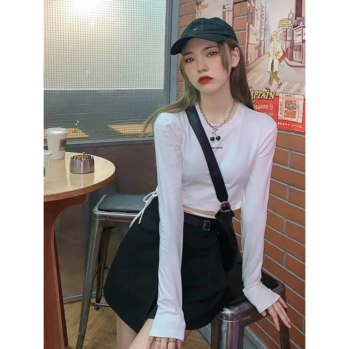 Sexy Crop Long Sleeve T-Shirt
