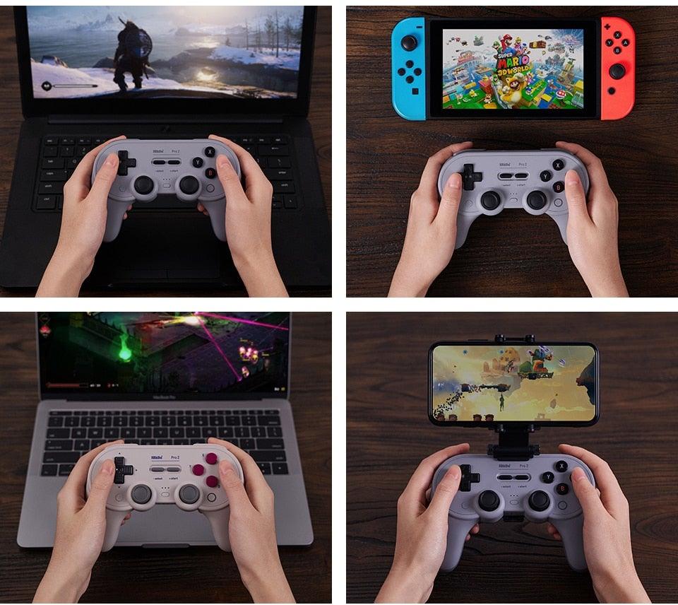 Simple Pure White Bluetooth Joystick Gamepad Controller Compatible With PC Monitor Laptop Tablet