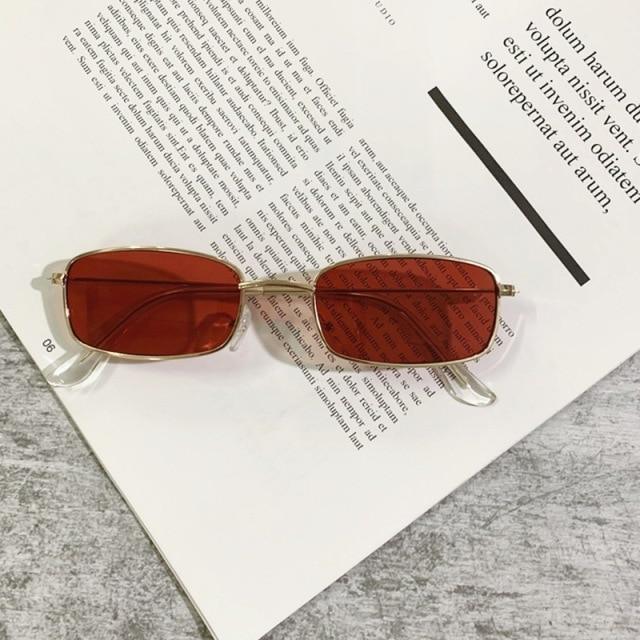 Slender Square Sunglasses Retro Metal Frame Square Sunglasses  Small Vintage & Retro Style Sunglasses Shades Of Rectangle Sunglasses For Women Classic Vintage & Metal Square Frame Sun Glasses Eyewear For Men & Women