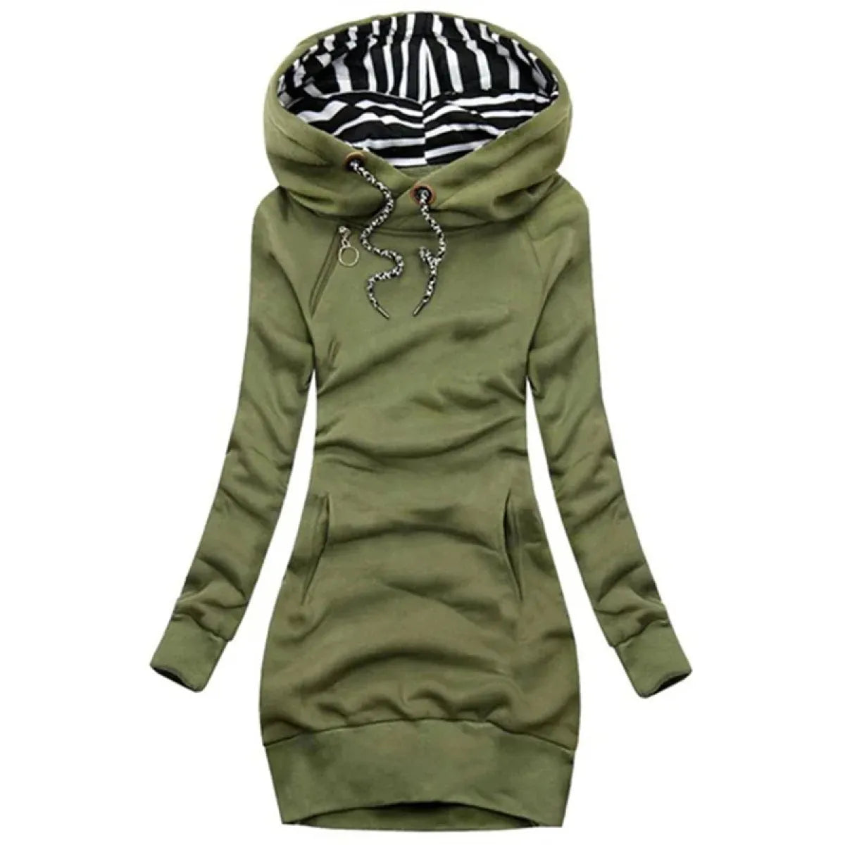 Casual Sweater Dress - Slim Fit Long Sleeve Pullover Sweatshirt