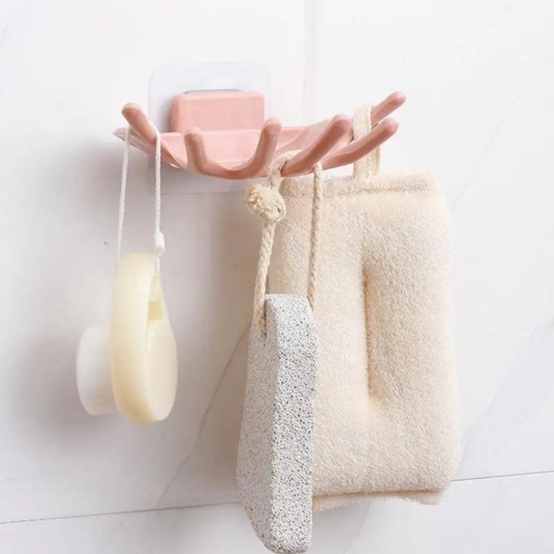 Soap Holder Bathroom Shower Dish Plates Storage Box With Drain Wall Mounted Self Adhesive Plastic Supplies Bathroom Soap Rack Suction Cup Bathroom Soap Dish Holder Shower Soap Dish Saver Tray Bar Soap Sponge Holder for Shower Bathroom Tub and Kitchen