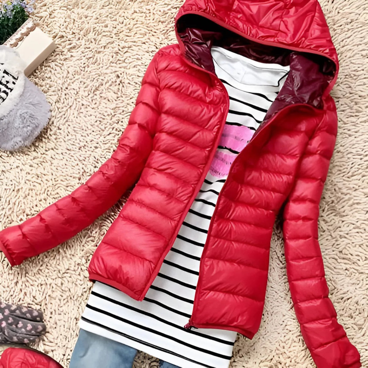 Stand Collar Hooded Winter Jacket