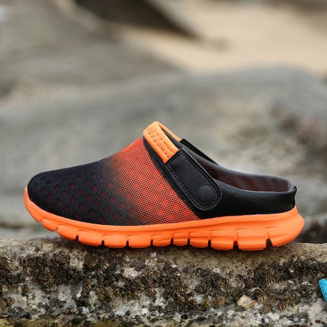 Summer Shoes Men Sandals Colorful Couples Beach Slippers Clogs Mens Breathable Summer Beach Slippers Lightweight Mesh Sandals Outdoor Walking Shoes