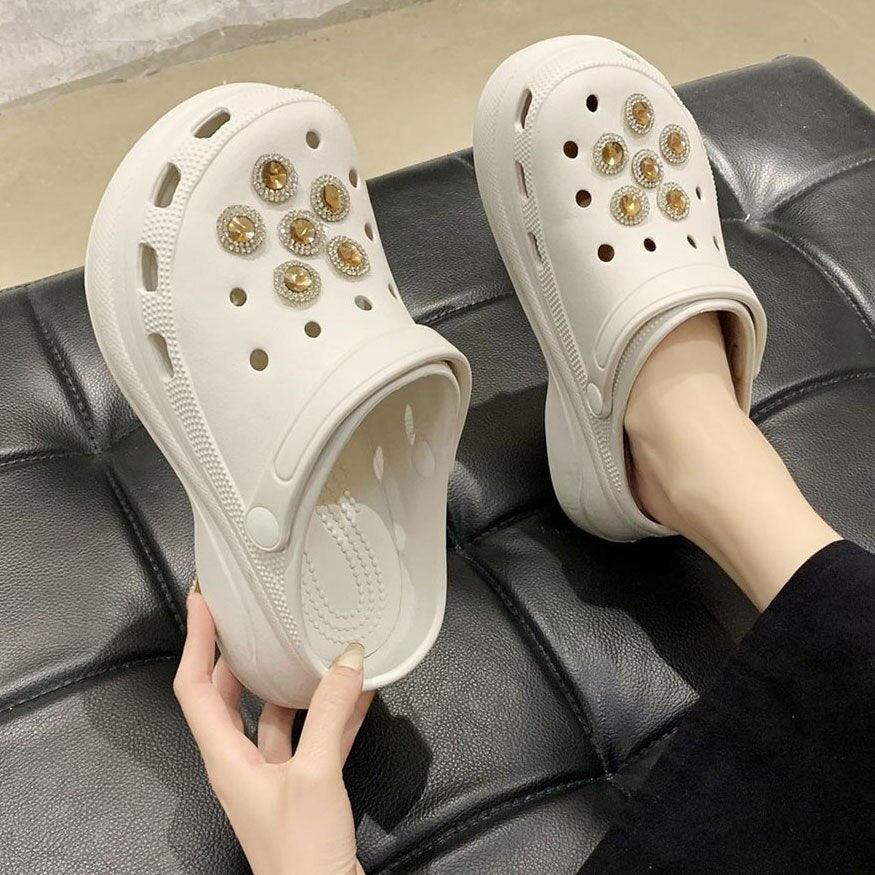 Summer Womens Platform Garden Shoes Clogs Outdoor Beach Slippers Clogs Slippers For Women’s Fashion Comfortable Slip On Slides Shoes For Everyday