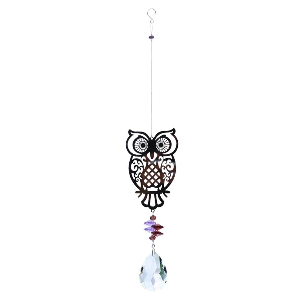 Sun-catchers Beads Colorful Rainbow Crystal Hanging Crystal Wind Chimes Butterfly Bird Prisms Crystal Pendant For Garden Window Car Wedding Plants Home Decoration