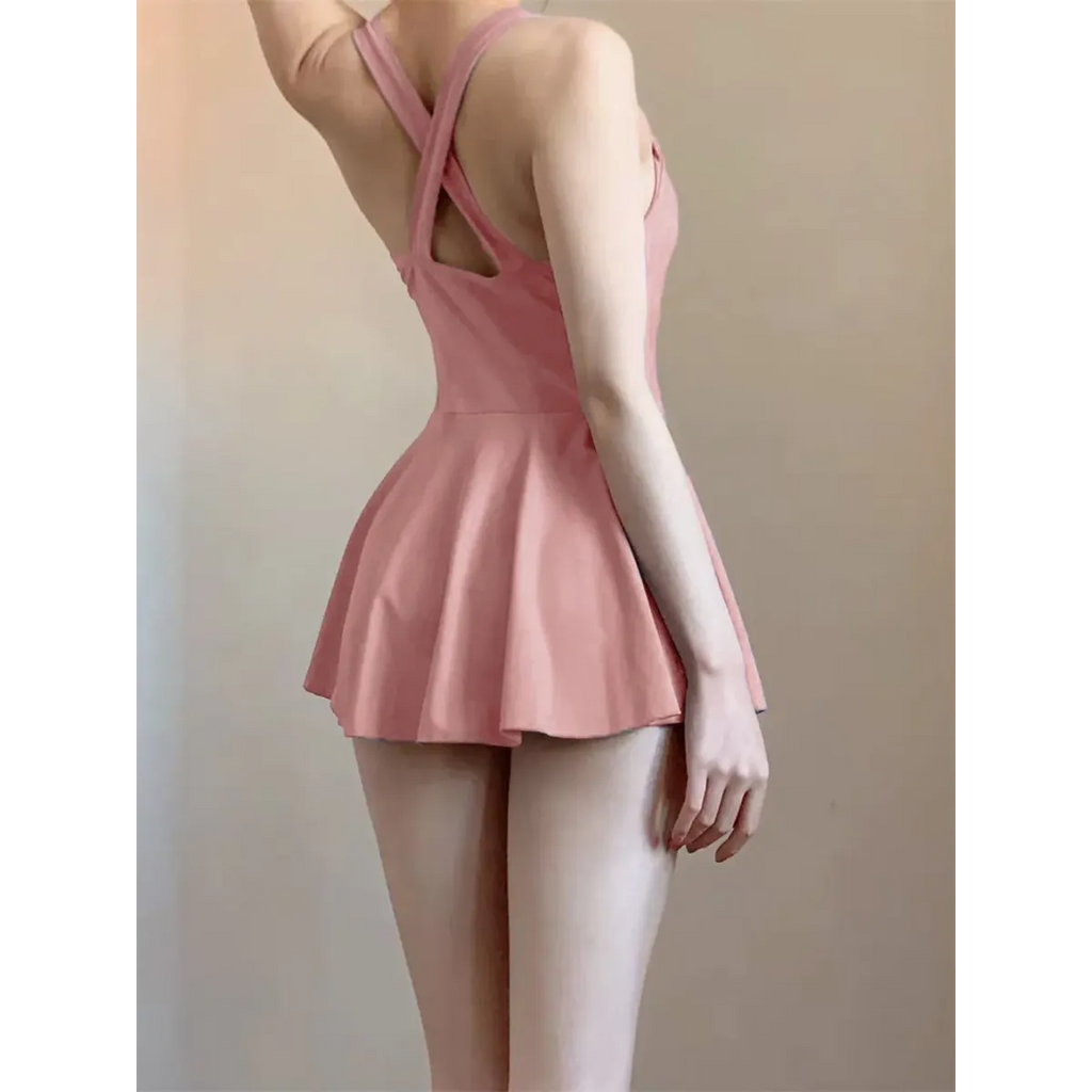 Ruched Knot One Piece Swimsuit – Sweet Kawaii Mini Dress Style