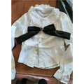 Black & White Sweet Lolita Blouse and Dress – Lace Ruffle Bow Detail