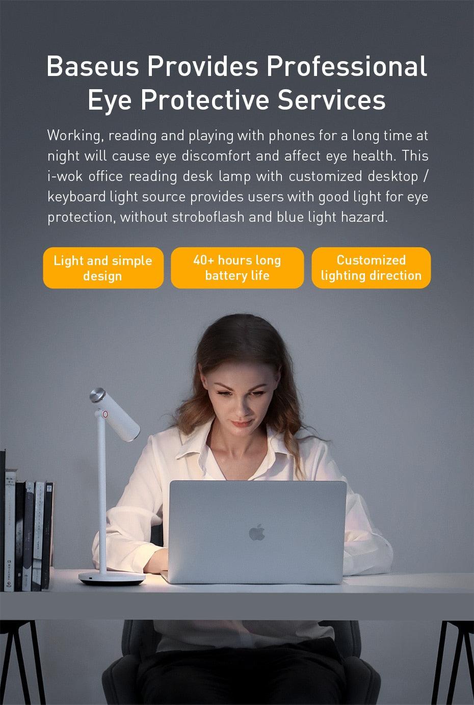 Table Lamp LED Desk Night Lamp Eye Protection Study Reading Light USB Rechargeable Desktop Office Work Table Lamp Decorative Table Lamp Cute Study Lamps for Bedroom Décor