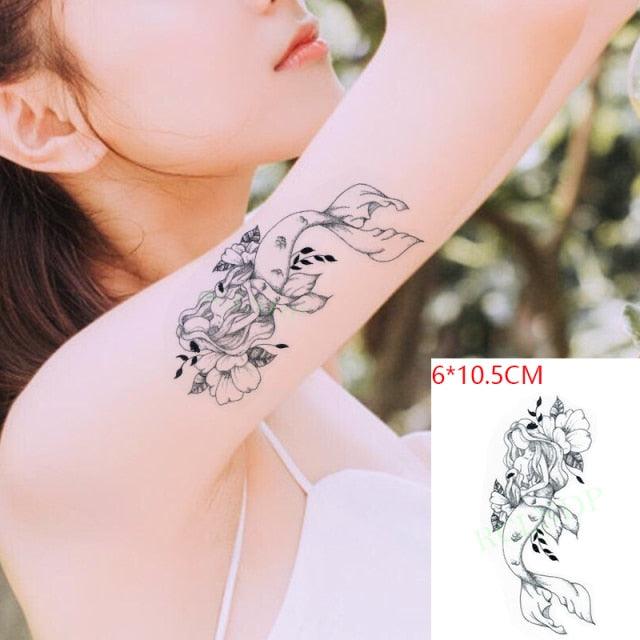 Temporary Tattoos Stickers for Women Muti-Colored Waterproof Roses Tattoo Sticker Black Small Flash Tatoo For  Mens Womens