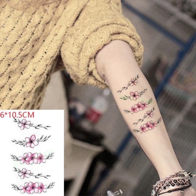 Temporary Tattoos Stickers for Women Muti-Colored Waterproof Roses Tattoo Sticker Black Small Flash Tatoo For  Mens Womens