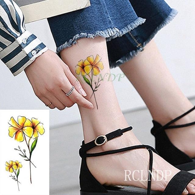 Temporary Tattoos Stickers for Women Muti-Colored Waterproof Roses Tattoo Sticker Black Small Flash Tatoo For  Mens Womens