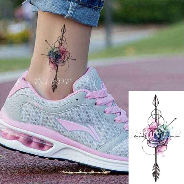 Temporary Tattoos Stickers for Women Muti-Colored Waterproof Roses Tattoo Sticker Black Small Flash Tatoo For  Mens Womens