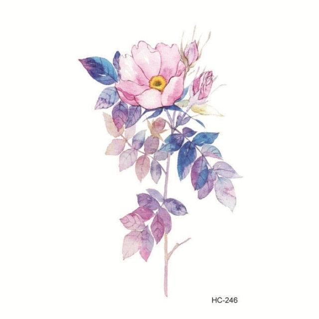 Temporary Tattoos Stickers for Women Muti-Colored Waterproof Roses Tattoo Sticker Black Small Flash Tatoo For  Mens Womens