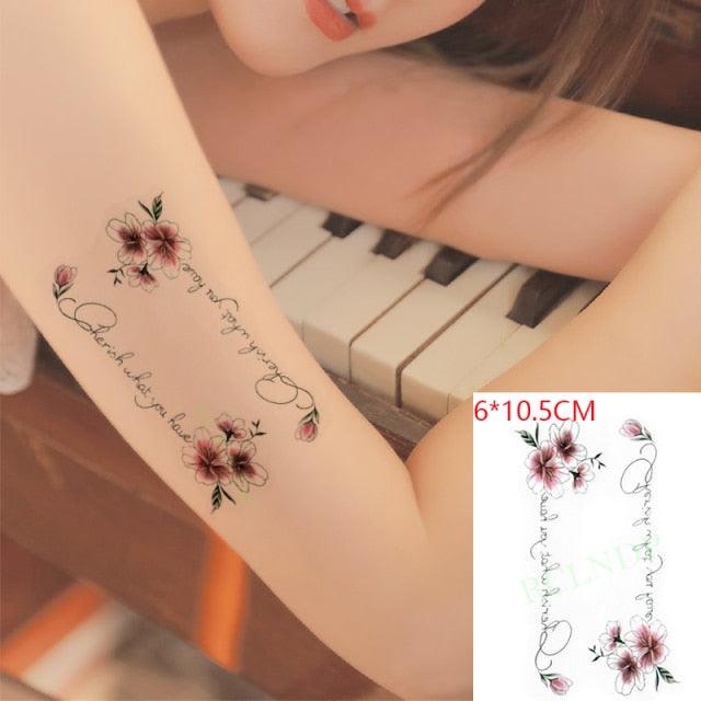 Temporary Tattoos Stickers for Women Muti-Colored Waterproof Roses Tattoo Sticker Black Small Flash Tatoo For  Mens Womens