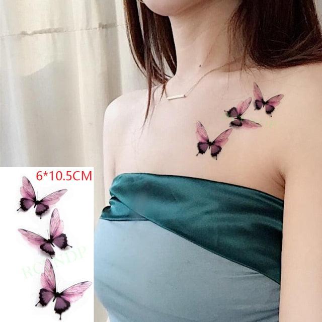 Temporary Tattoos Stickers for Women Muti-Colored Waterproof Roses Tattoo Sticker Black Small Flash Tatoo For  Mens Womens