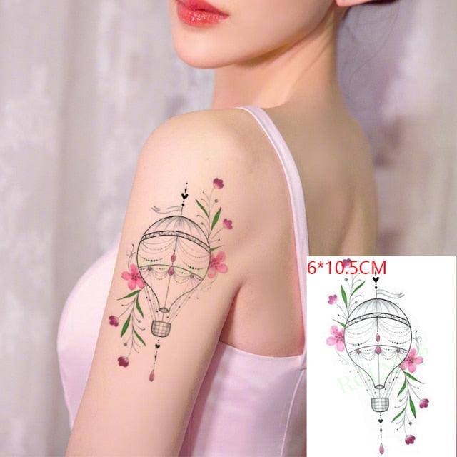 Temporary Tattoos Stickers for Women Muti-Colored Waterproof Roses Tattoo Sticker Black Small Flash Tatoo For  Mens Womens