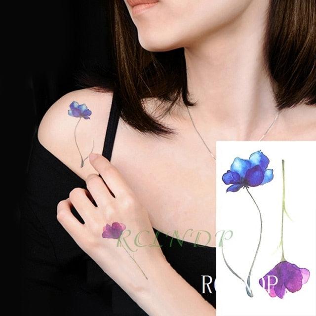 Temporary Tattoos Stickers for Women Muti-Colored Waterproof Roses Tattoo Sticker Black Small Flash Tatoo For  Mens Womens
