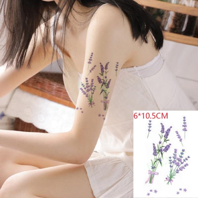 Temporary Tattoos Stickers for Women Muti-Colored Waterproof Roses Tattoo Sticker Black Small Flash Tatoo For  Mens Womens