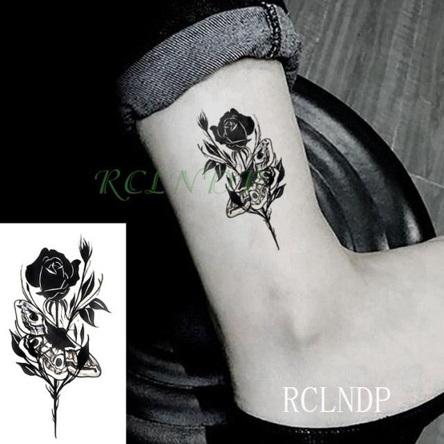 Temporary Tattoos Stickers for Women Muti-Colored Waterproof Roses Tattoo Sticker Black Small Flash Tatoo For  Mens Womens
