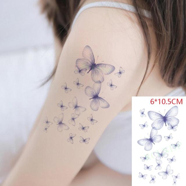 Temporary Tattoos Stickers for Women Muti-Colored Waterproof Roses Tattoo Sticker Black Small Flash Tatoo For  Mens Womens