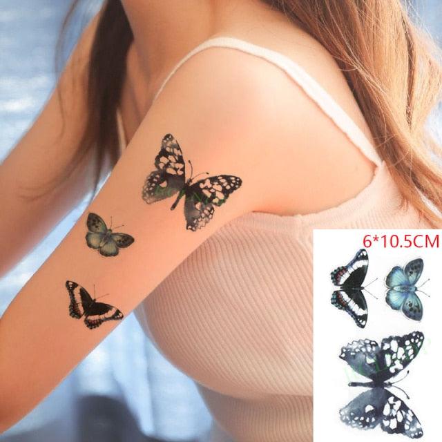 Temporary Tattoos Stickers for Women Muti-Colored Waterproof Roses Tattoo Sticker Black Small Flash Tatoo For  Mens Womens