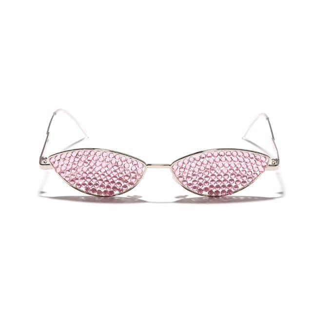 Top Designer New Cat Eye Design Sunglasses For Women New Small Size Luxury New Popular Rhinestone Sun Glasses For Women New Vintage Style Eyeglasses