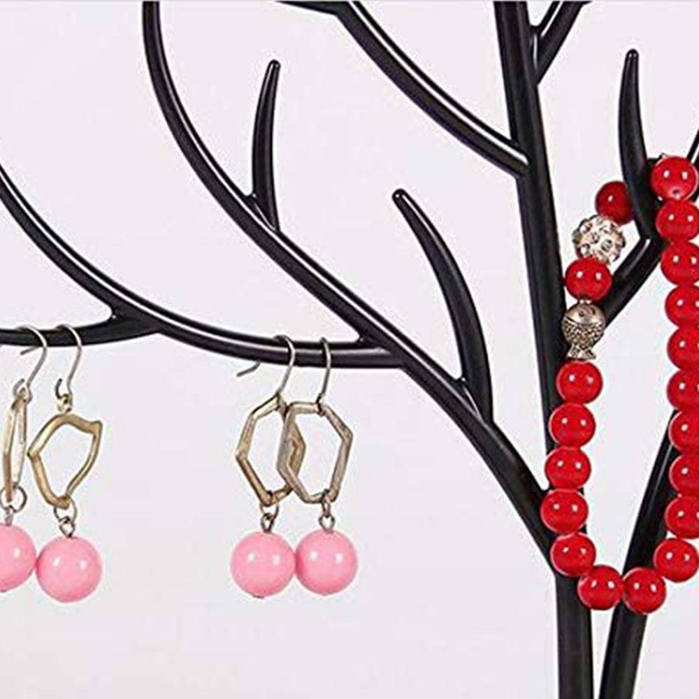 Tree Hanging Necklace Organizer Plastic Jewelry Display Stand Holder Earring Necklace Organizer for Jewelry Display Decorative Jewelry Storage for Necklaces Rings Bracelets Necklaces Organizer