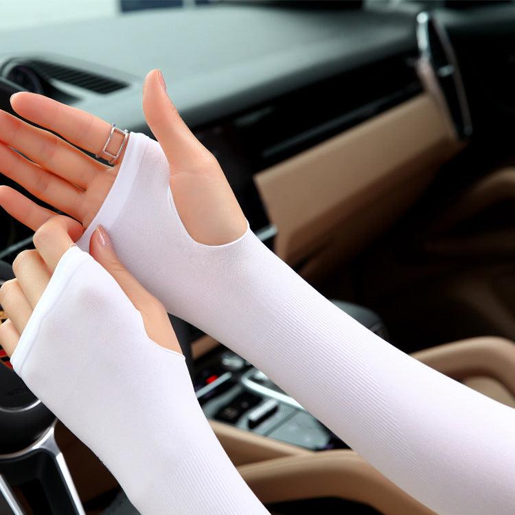 Two Pairs Of Arm Sleeve Sunscreen Cuff Arm Sleeves UV Sun Protect Anti-Slip Summer Men Women Gloves Summer Arm Sleeves Cover Unisex Cooling Sleeves Sports Workout Outdoor Sleeves