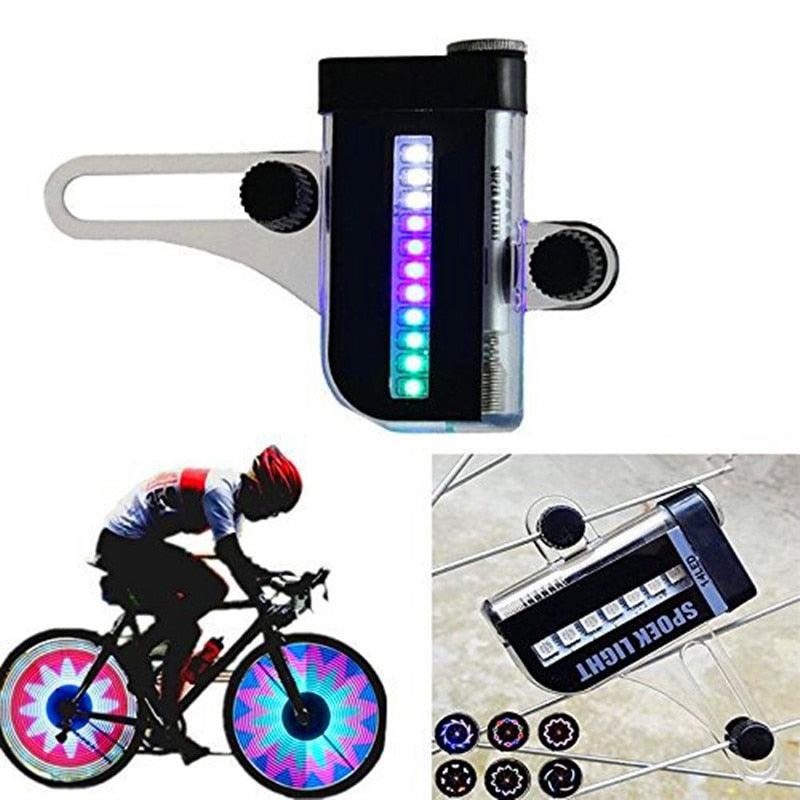 Two Side LED Colorful Motorcycle Cycling Bicycle Bike Wheel Signal Tire Spoke Light 30 Changes Spoke Light Cycling Decoration Cool Bicycle Wheel Light Safety Tire Light Beautiful Patterns With Changing Color