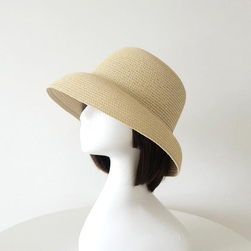 Unique Vintage Handmade Women Summer Hat Stylish Design Women's Summer Hat  Beach Holiday Foldable Comfortable Hat For Summer Portable Luxury Female Wide Hat Solid Color
